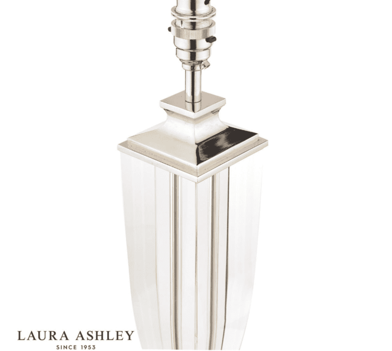 Laura Ashley Carson Large Polished Nickel & Crystal Table Lamp Base Only