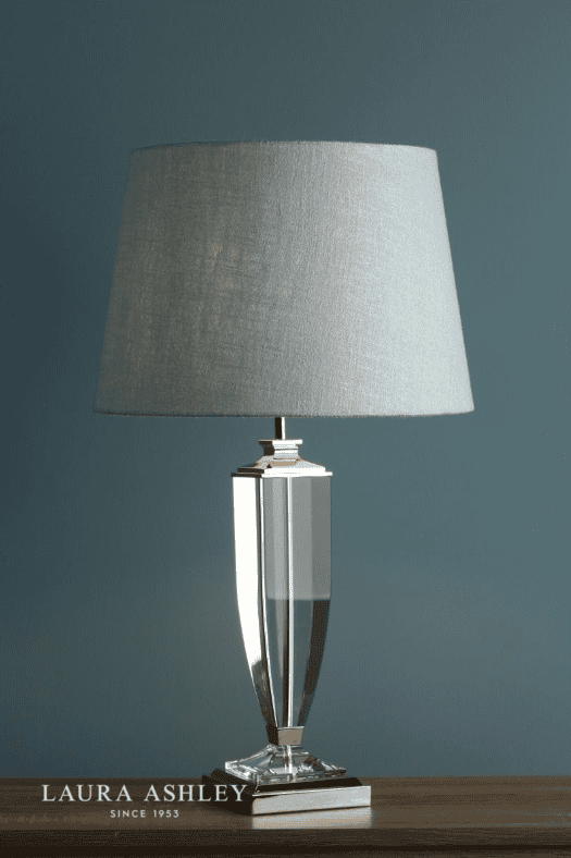 Laura Ashley Carson Large Polished Nickel & Crystal Table Lamp Base Only