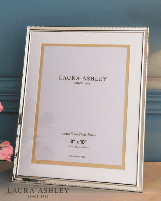 Laura Ashley Boxed Polished Silver 8x10 Inch Photo Frame