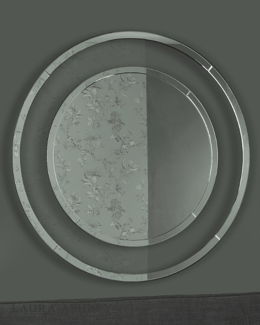 Laura Ashley Evie Large Clear Frame 100cm Round Mirror