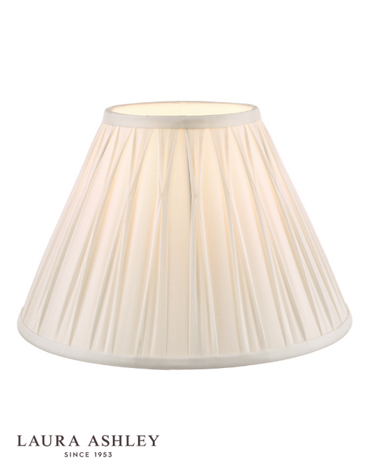Laura Ashley Fenn White Silk 14 Inch Drum Shade
