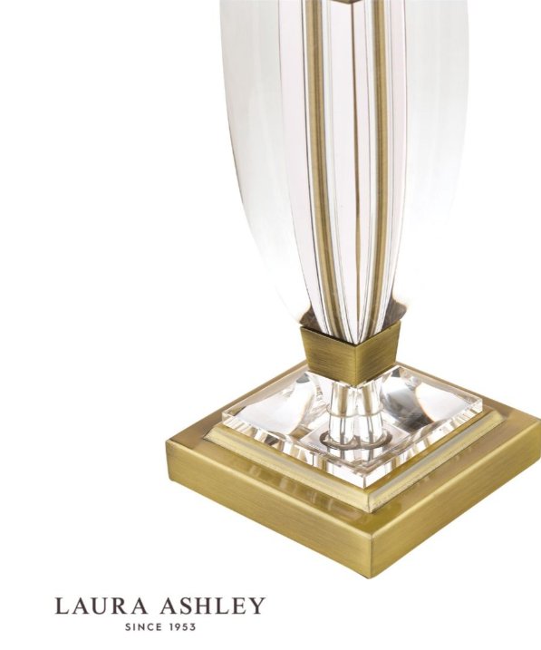 Laura Ashley Carson Small Antique Brass & Crystal Table Lamp Base Only