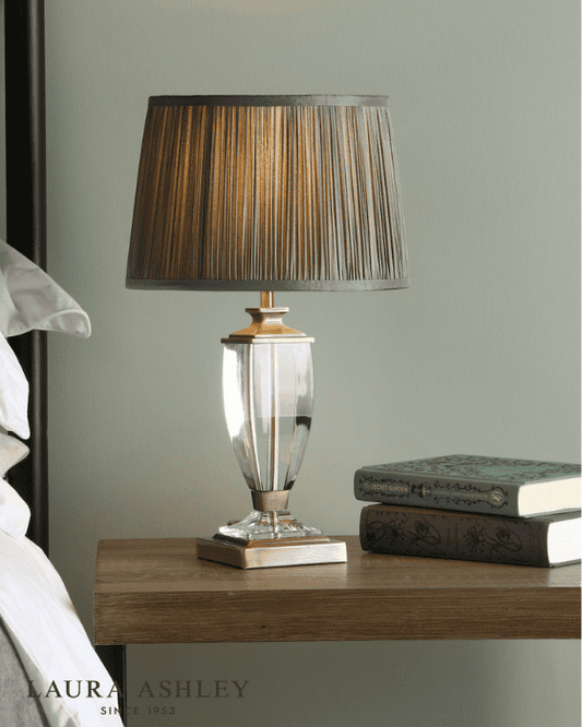 Laura Ashley Carson Small Antique Brass & Crystal Table Lamp Base Only