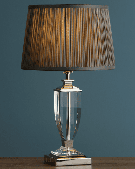 Laura Ashley Carson Small Polished Nickel & Crystal Table Lamp Base Only