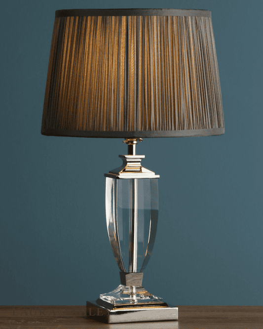 Laura Ashley Carson Small Polished Nickel & Crystal Table Lamp Base Only