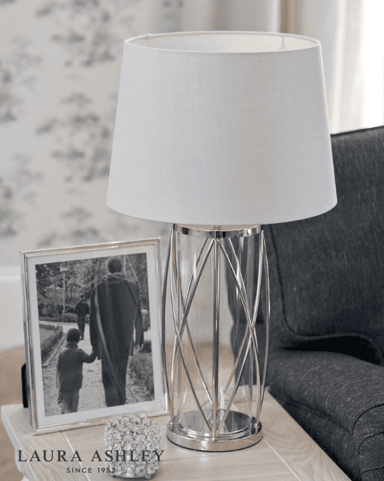 Laura Ashley Beckworth Large Polished Nickel Glass Table Lamp Base Only