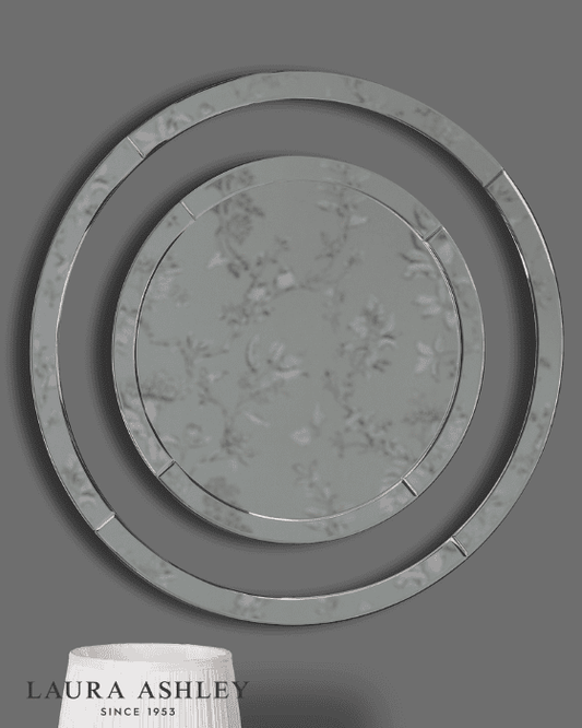 Laura Ashley Evie Small Clear Frame 60cm Round Mirror