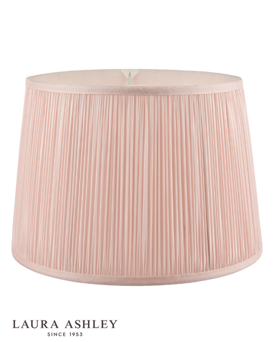Laura Ashley Hemsley Pleated Silk Empire Pink 30cm/12 Inch Drum Shade