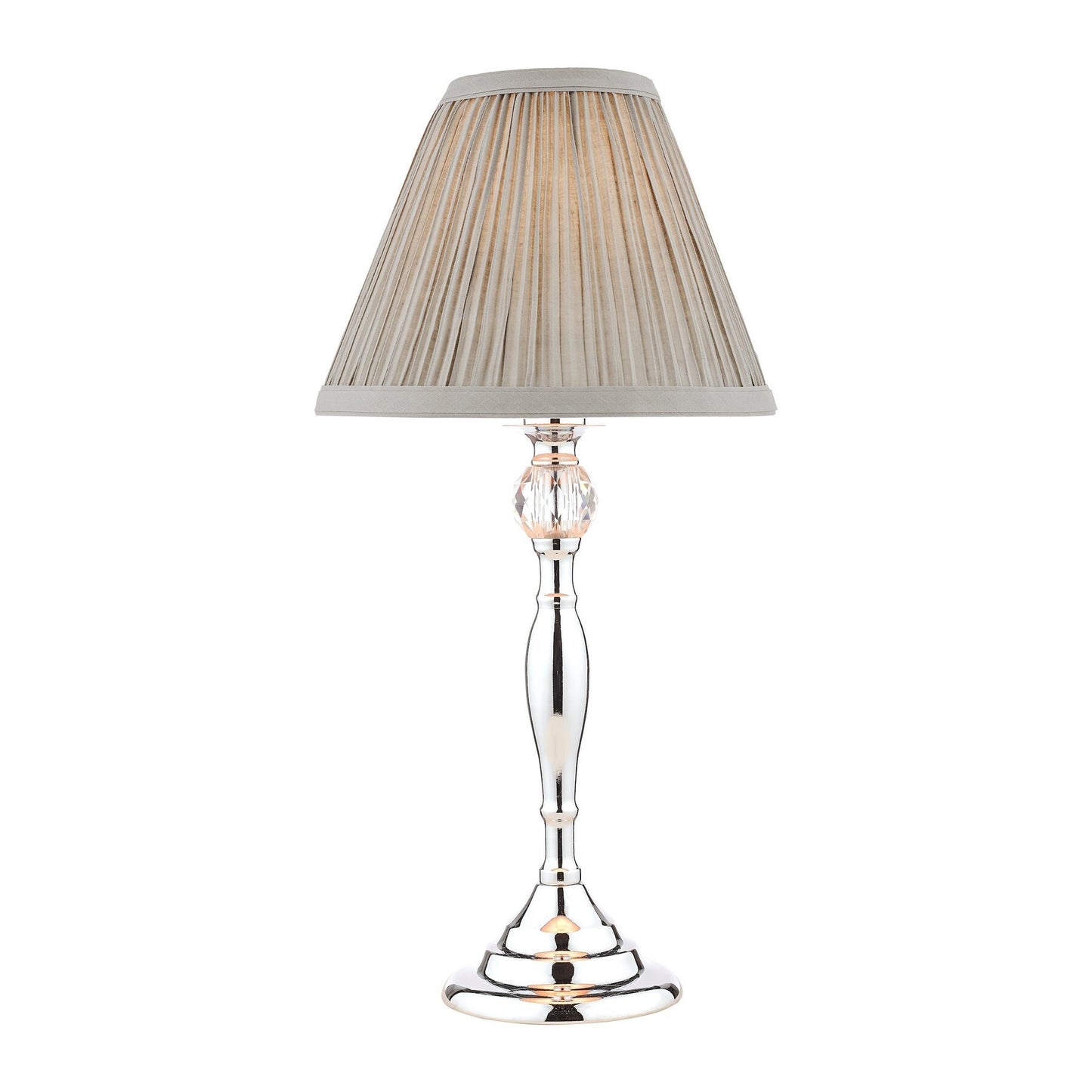 Laura Ashley Ellis Polished Chrome Table Lamp With Grey Shade