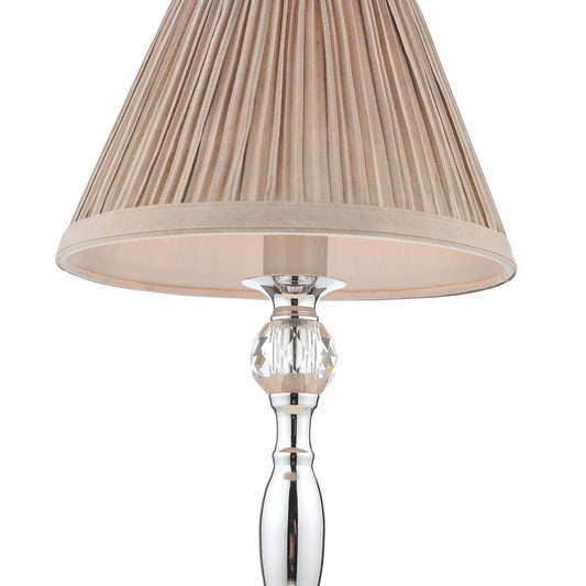Laura Ashley Ellis Polished Chrome Table Lamp With Grey Shade