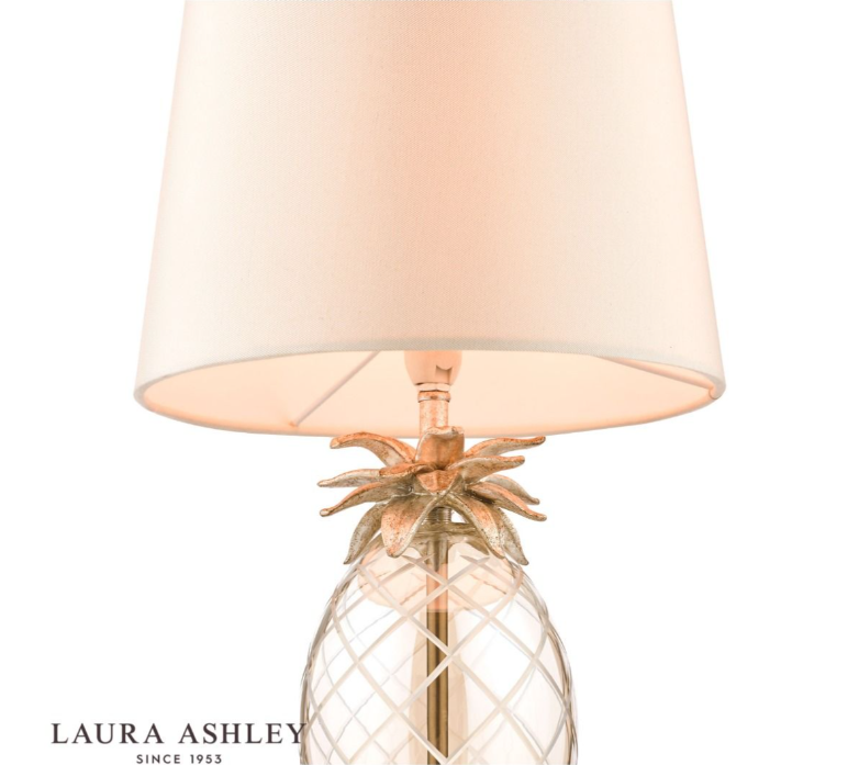 Laura Ashley Small Pineapple Table Lamp Champagne Cut Glass With Shade