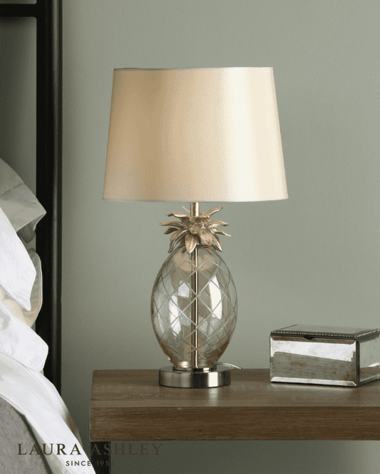 Laura Ashley Small Pineapple Table Lamp Champagne Cut Glass With Shade