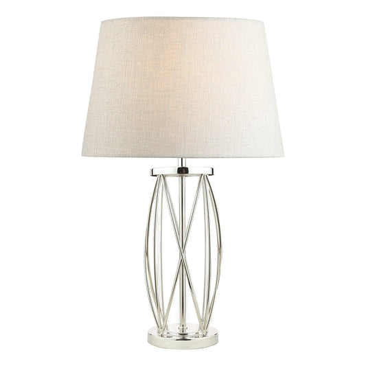 Laura Ashley Beckworth Small Polished Nickel & Glass Table Lamp (Base Only)