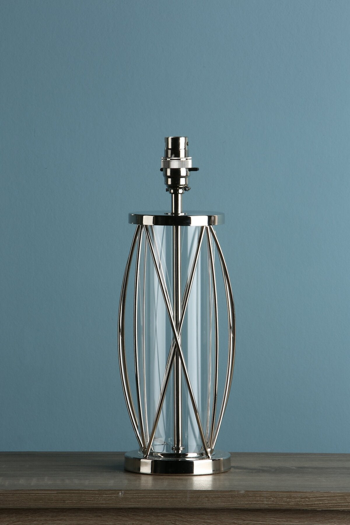 Laura Ashley Beckworth Small Polished Nickel & Glass Table Lamp Base Only