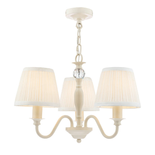 Laura Ashley Ellis 3 Light Ivory Pendant With Shades