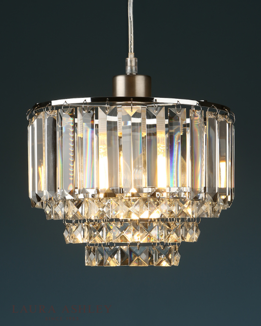 Laura Ashley Vienna Crystal & Polished Chrome Easy Fit Pendant