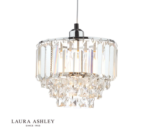 Laura Ashley Vienna Crystal & Polished Chrome Easy Fit Pendant