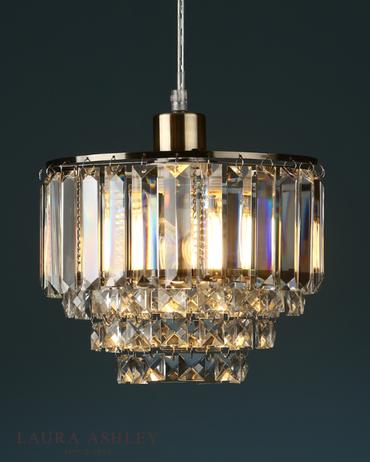 Laura Ashley Vienna Crystal & Antique Brass Easy Fit Pendant