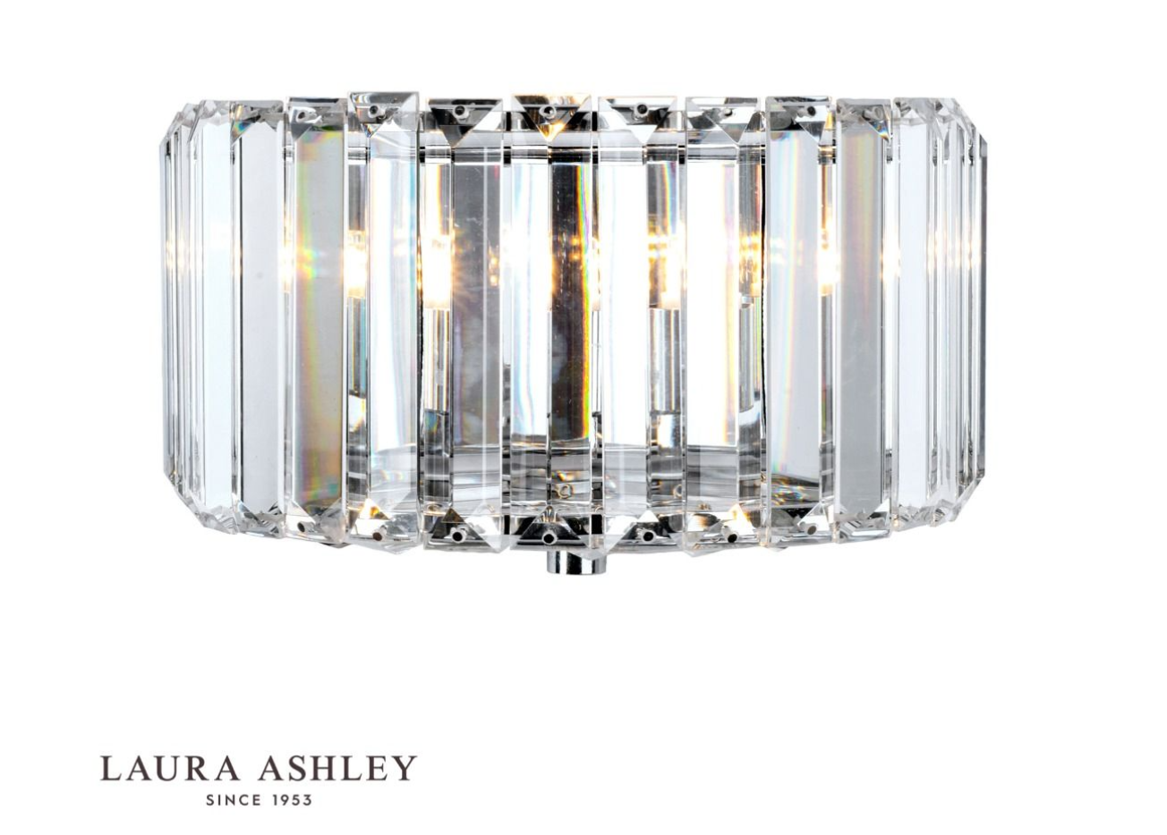 Laura Ashley Fernhurst Polished Chrome & Glass Wall Light