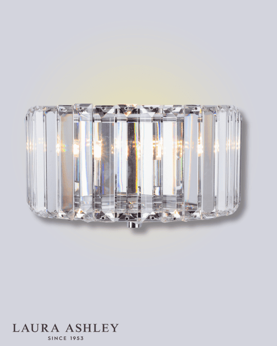 Laura Ashley Fernhurst Polished Chrome & Glass Wall Light