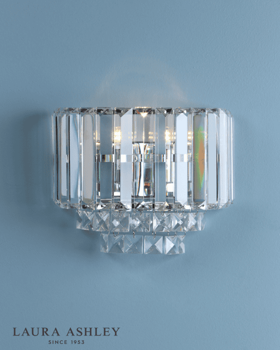 Laura Ashley Vienna Polished Chrome & Crystal Wall Light