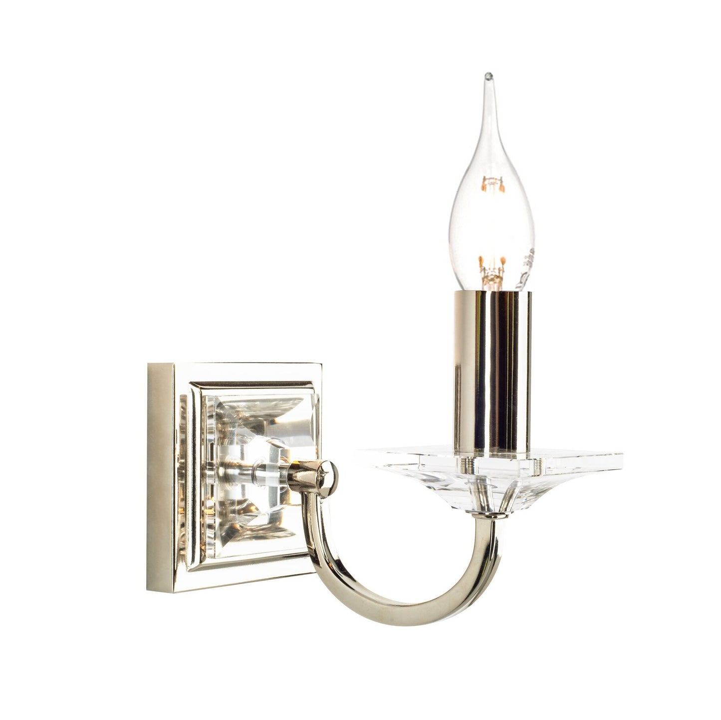 Laura Ashley Carson Polished Nickel & Glass Wall Light