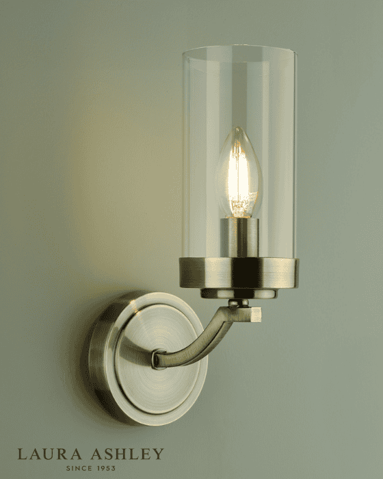 Laura Ashley Joseph Antique Brass & Glass Wall Light