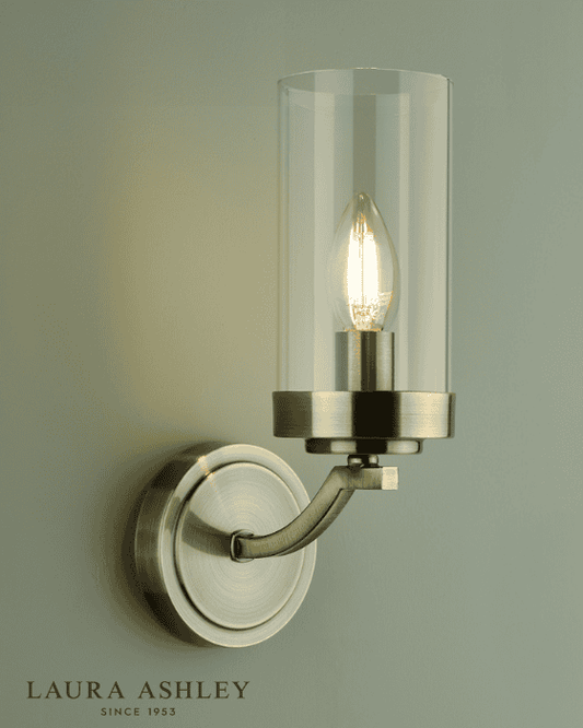 Laura Ashley Joseph Antique Brass & Glass Wall Light