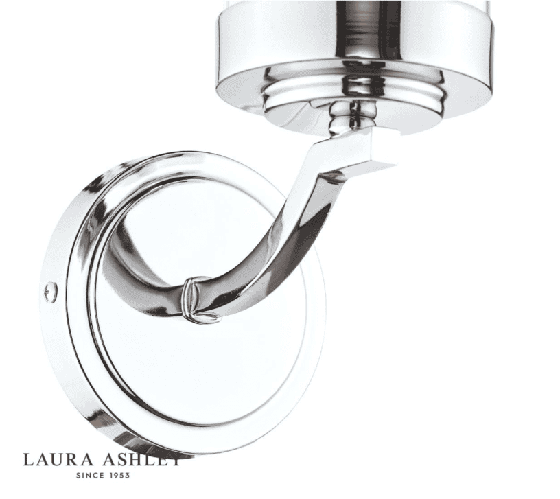 Laura Ashley Joseph Polished Chrome & Glass Wall Light