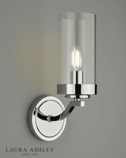 Laura Ashley Joseph Polished Chrome & Glass Wall Light
