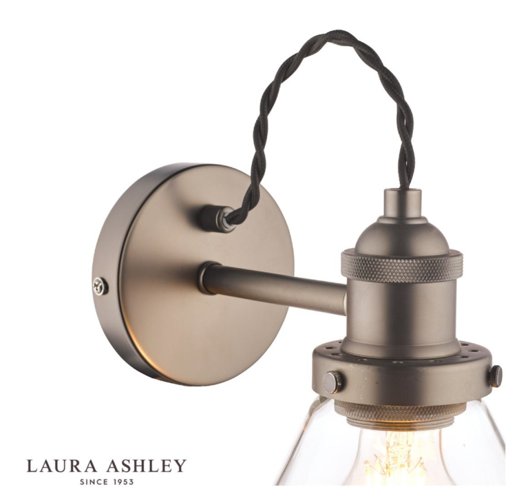 Laura Ashley Isaac Nickel & Glass Wall Light