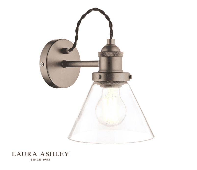 Laura Ashley Isaac Nickel & Glass Wall Light