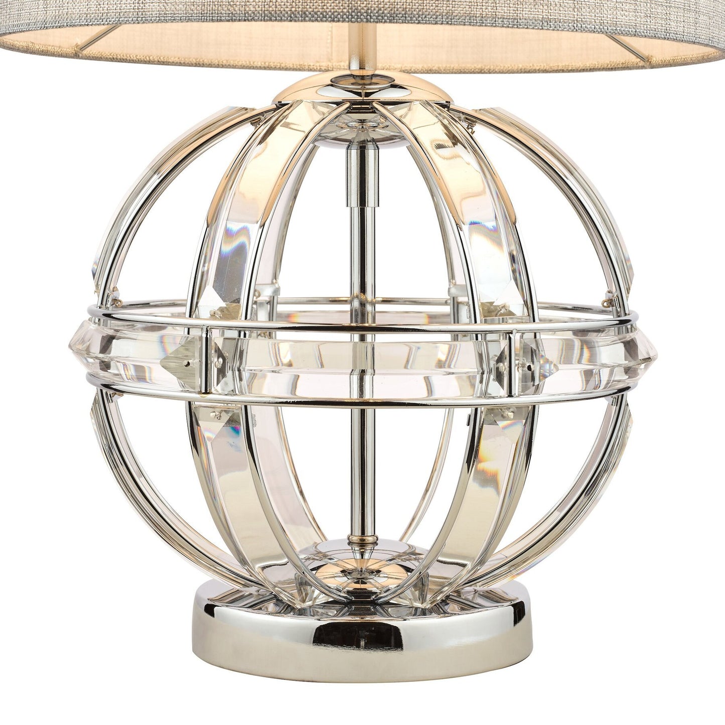 Laura Ashley Aidan Glass & Polished Chrome Globe Table Lamp with Shade