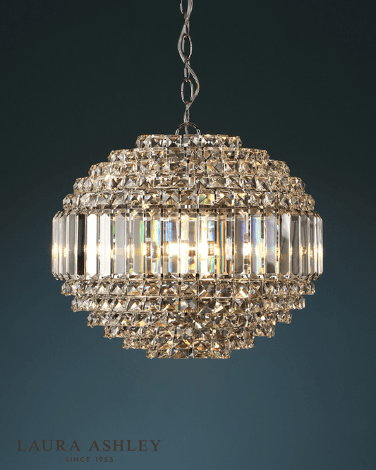 Laura Ashley Vienna 5 Light Crystal & Polished Chrome Chandelier