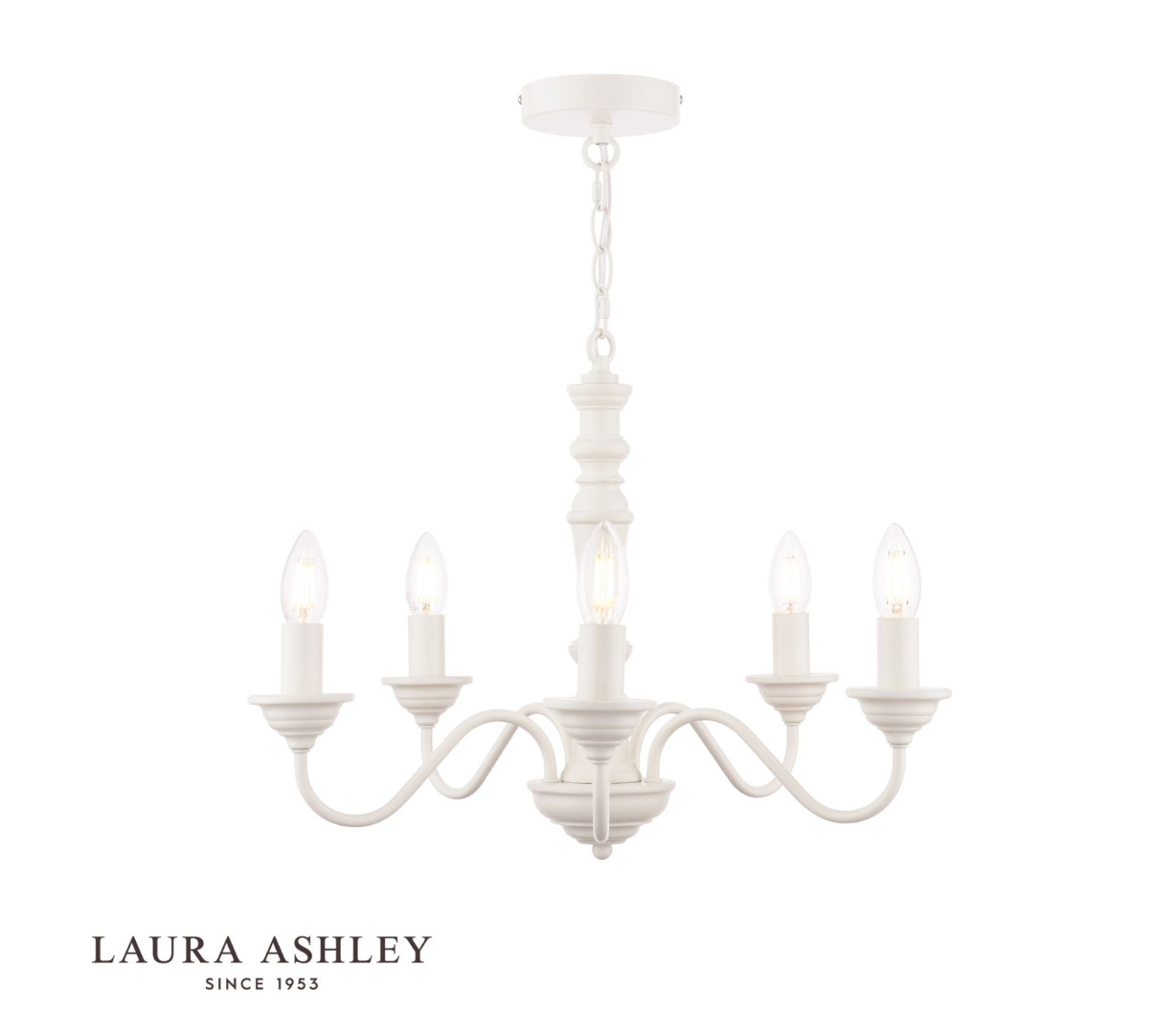 Laura Ashley Tate 5 Light Distressed Off White Pendant Fitting Only