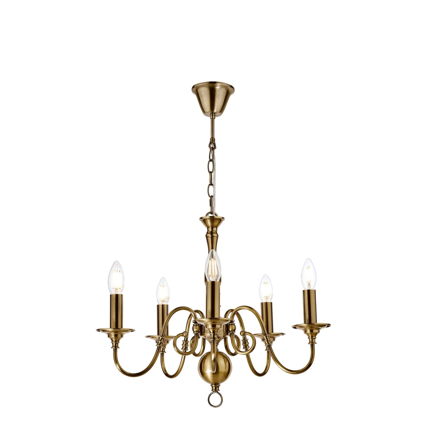 Laura Ashley Winchester 5 Light Antique Brass Pendant Fitting Only