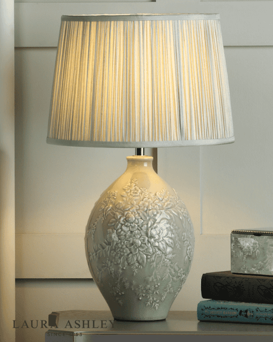 Laura Ashley Picardie Ceramic Green & Polished Chrome Table Lamp (Base Only)