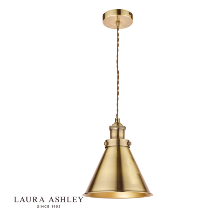 Laura Ashley Rufus Antique Brass Pendant