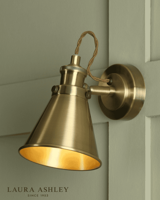 Laura Ashley Rufus Antique Brass Single Spotlight