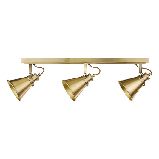 Laura Ashley Rufus 3 Light Antique Brass Bar Spotlight