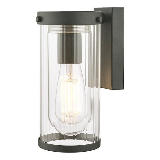 Laura Ashley Arthur Outdoor IP44 Matt Black & Glass Wall Light