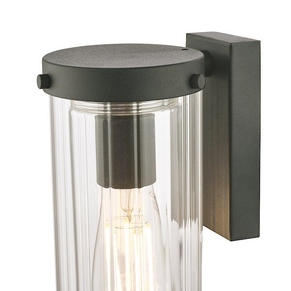 Laura Ashley Arthur Outdoor IP44 Matt Black & Glass Wall Light