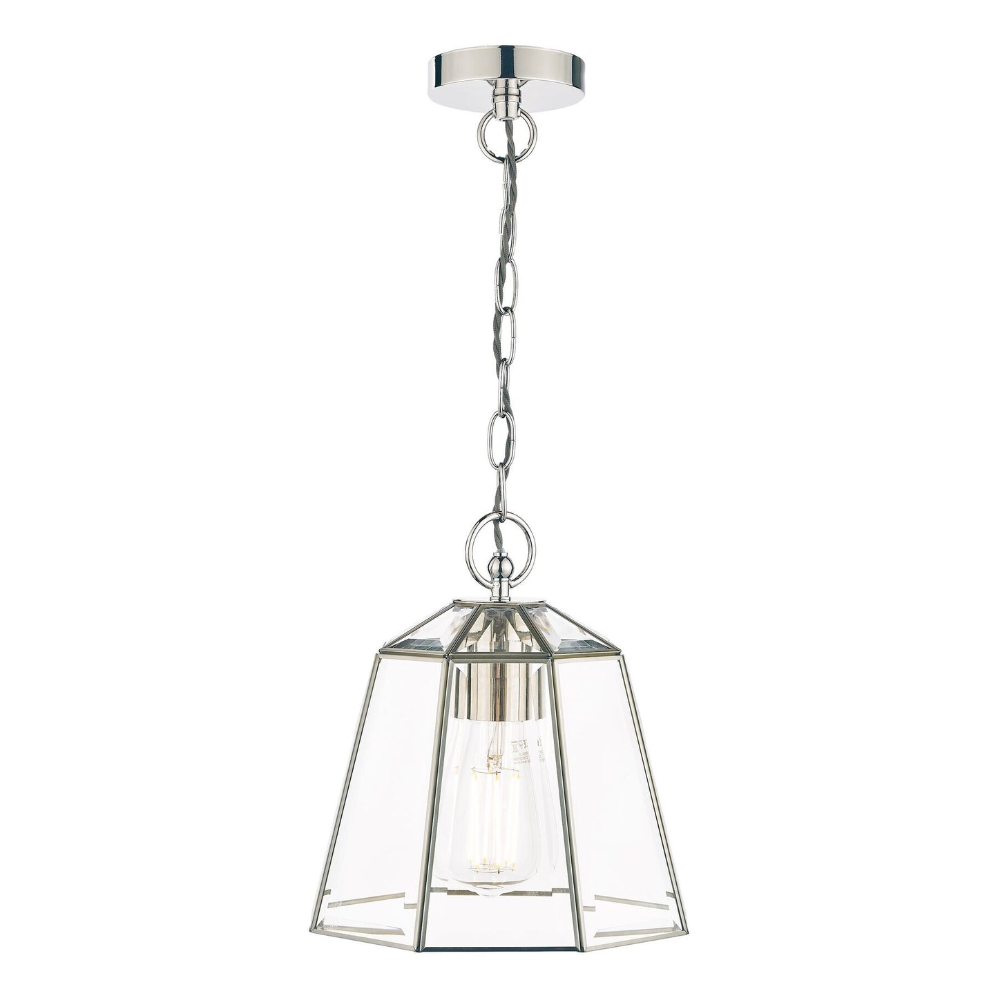 Laura Ashley Clayton Polished Silver & Glass Pendant
