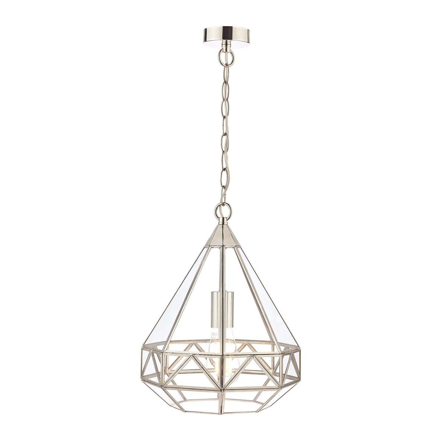 Laura Ashley Zaria Polished Silver & Glass Pendant