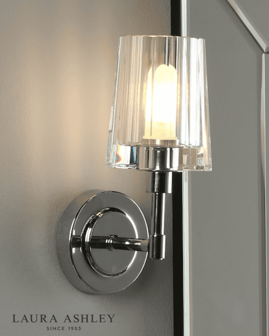 Laura Ashley Blake Bathroom IP44 Crystal & Polished Chrome Wall Light