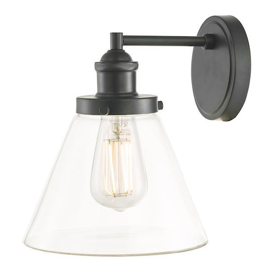 Laura Ashley Isaac Outdoor IP44 Charcoal & Glass Wall Light