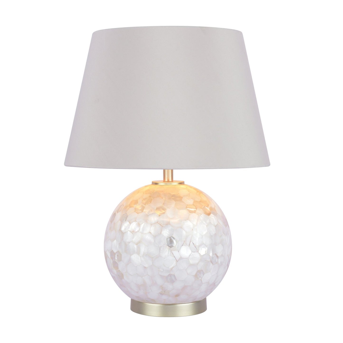Laura Ashley Mathern Cream Shell & Champagne Table Lamp With Shade