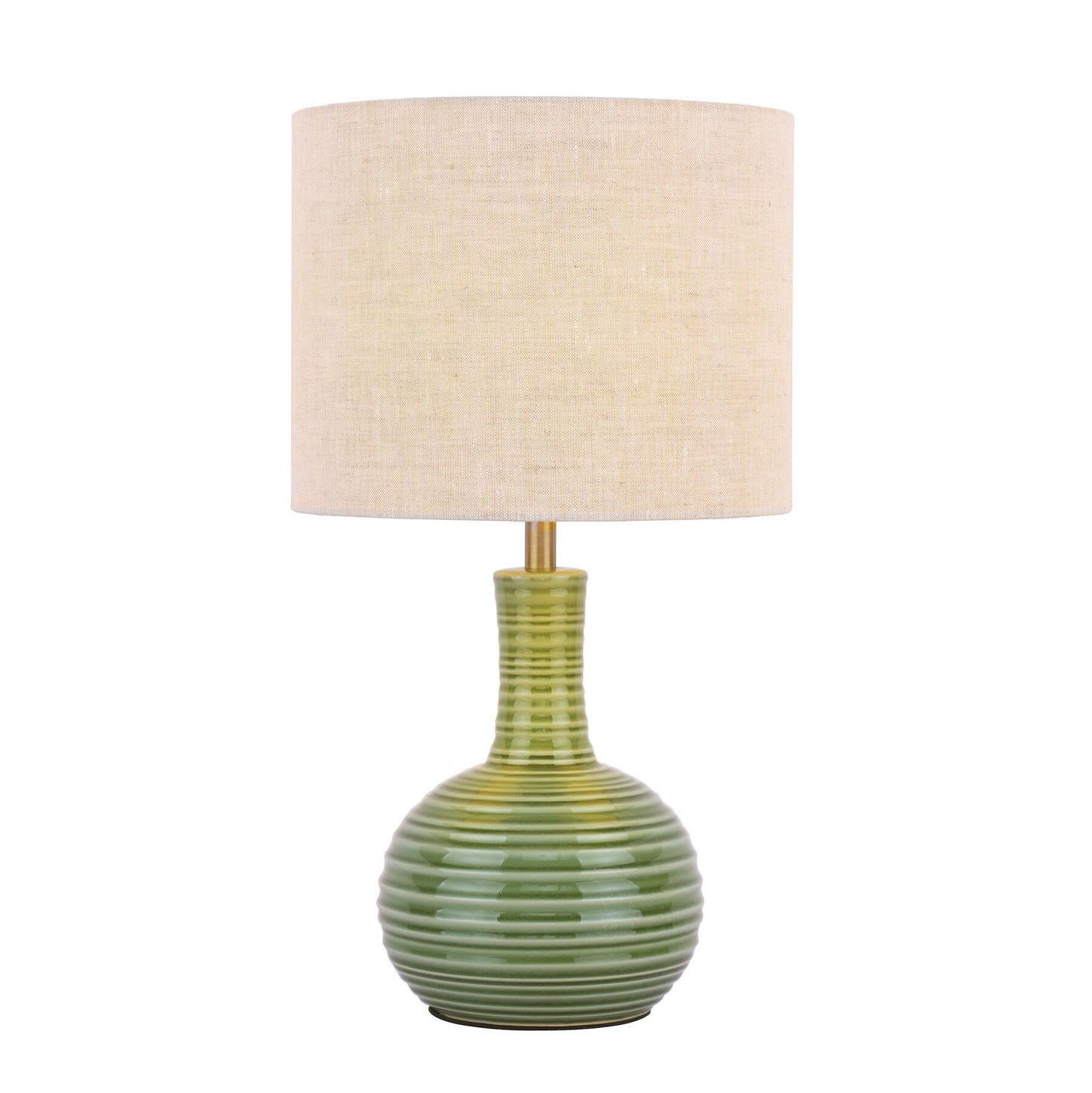 Laura Ashley Padley Green Ceramic & Antique Brass Table Lamp With Shade