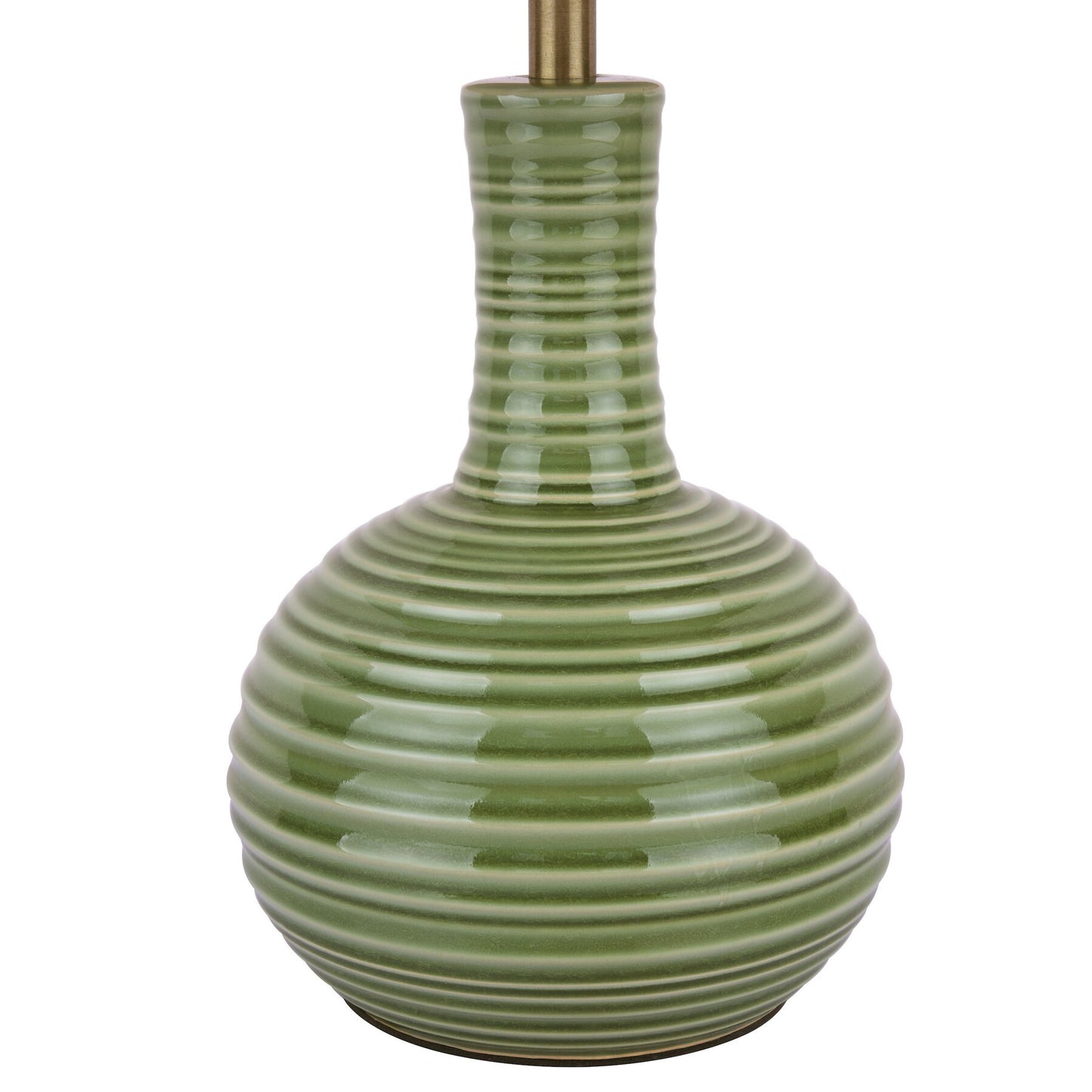 Laura Ashley Padley Green Ceramic & Antique Brass Table Lamp With Shade