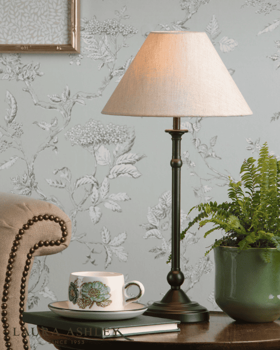 Laura Ashley Ludchurch Industrial Black Table Lamp With Shade